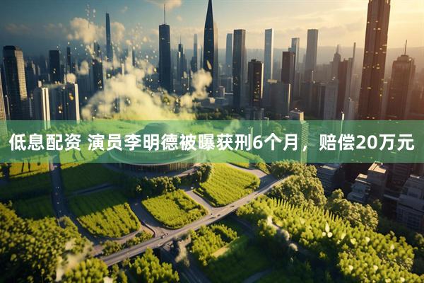 低息配资 演员李明德被曝获刑6个月，赔偿20万元
